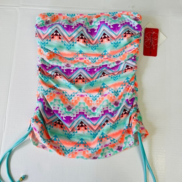 Gossip Womens Multicolor Geometric Print Tankini Swim Top medium NWT - Picture 2 of 6